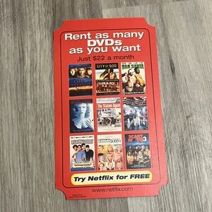 Mint condition - Original Netflix Free Trial promo advertisement 2004
